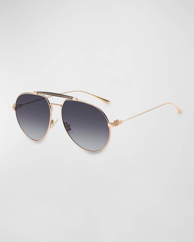 Logo Metal Aviator Sunglasses
